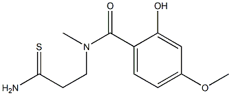 N-(2-carbamothioylethyl)-2-hydroxy-4-methoxy-N-methylbenzamide Struktur