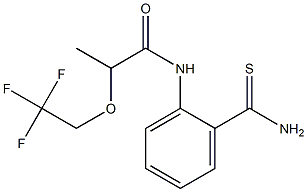 N-(2-carbamothioylphenyl)-2-(2,2,2-trifluoroethoxy)propanamide Struktur