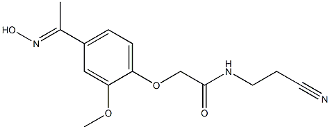 N-(2-cyanoethyl)-2-{4-[(1E)-N-hydroxyethanimidoyl]-2-methoxyphenoxy}acetamide Struktur