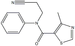 N-(2-cyanoethyl)-4-methyl-N-phenyl-1,3-thiazole-5-carboxamide,,结构式