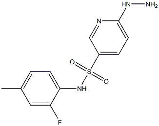 N-(2-fluoro-4-methylphenyl)-6-hydrazinylpyridine-3-sulfonamide Struktur