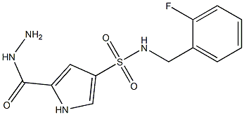 N-(2-fluorobenzyl)-5-(hydrazinocarbonyl)-1H-pyrrole-3-sulfonamide 结构式