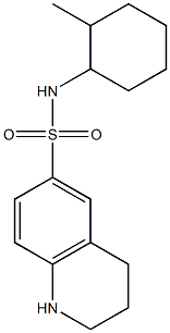 N-(2-methylcyclohexyl)-1,2,3,4-tetrahydroquinoline-6-sulfonamide,,结构式