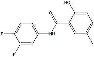 N-(3,4-difluorophenyl)-2-hydroxy-5-methylbenzamide Struktur