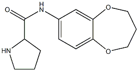 N-(3,4-dihydro-2H-1,5-benzodioxepin-7-yl)pyrrolidine-2-carboxamide,,结构式