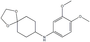 N-(3,4-dimethoxyphenyl)-1,4-dioxaspiro[4.5]decan-8-amine 结构式