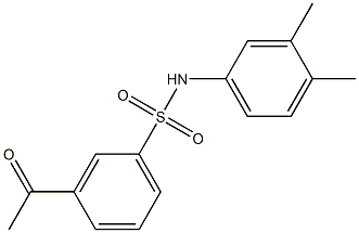 N-(3,4-dimethylphenyl)-3-acetylbenzene-1-sulfonamide,,结构式