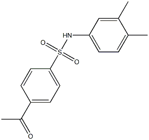 N-(3,4-dimethylphenyl)-4-acetylbenzene-1-sulfonamide Struktur