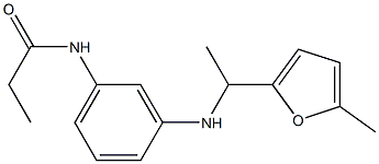 N-(3-{[1-(5-methylfuran-2-yl)ethyl]amino}phenyl)propanamide 化学構造式