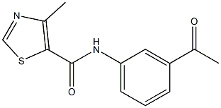 N-(3-acetylphenyl)-4-methyl-1,3-thiazole-5-carboxamide,,结构式