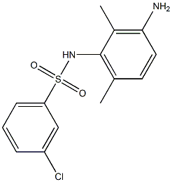 N-(3-amino-2,6-dimethylphenyl)-3-chlorobenzene-1-sulfonamide 化学構造式