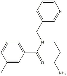 N-(3-aminopropyl)-3-methyl-N-(pyridin-3-ylmethyl)benzamide 化学構造式