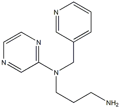 N-(3-aminopropyl)-N-(pyridin-3-ylmethyl)pyrazin-2-amine 化学構造式