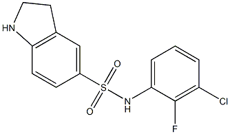 N-(3-chloro-2-fluorophenyl)-2,3-dihydro-1H-indole-5-sulfonamide,,结构式