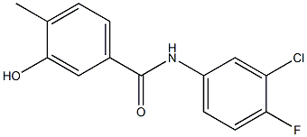 N-(3-chloro-4-fluorophenyl)-3-hydroxy-4-methylbenzamide,,结构式