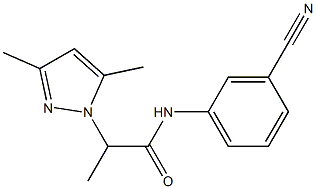 N-(3-cyanophenyl)-2-(3,5-dimethyl-1H-pyrazol-1-yl)propanamide 化学構造式