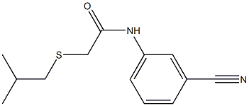 N-(3-cyanophenyl)-2-[(2-methylpropyl)sulfanyl]acetamide,,结构式