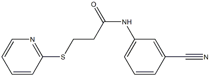 N-(3-cyanophenyl)-3-(pyridin-2-ylsulfanyl)propanamide 化学構造式