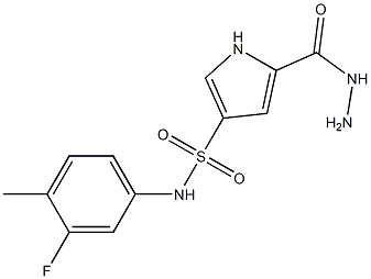 N-(3-fluoro-4-methylphenyl)-5-(hydrazinocarbonyl)-1H-pyrrole-3-sulfonamide 结构式