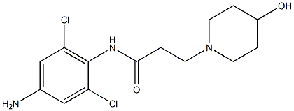 N-(4-amino-2,6-dichlorophenyl)-3-(4-hydroxypiperidin-1-yl)propanamide,,结构式