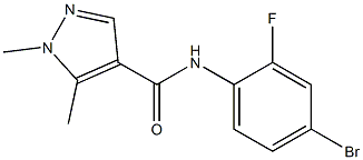 N-(4-bromo-2-fluorophenyl)-1,5-dimethyl-1H-pyrazole-4-carboxamide Struktur
