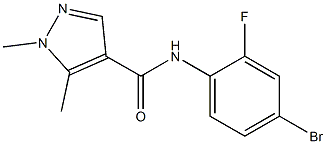 N-(4-bromo-2-fluorophenyl)-1,5-dimethyl-1H-pyrazole-4-carboxamide Structure