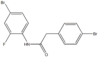 N-(4-bromo-2-fluorophenyl)-2-(4-bromophenyl)acetamide 化学構造式