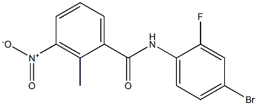 N-(4-bromo-2-fluorophenyl)-2-methyl-3-nitrobenzamide,,结构式