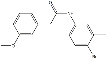 N-(4-bromo-3-methylphenyl)-2-(3-methoxyphenyl)acetamide,,结构式