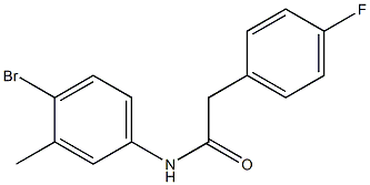N-(4-bromo-3-methylphenyl)-2-(4-fluorophenyl)acetamide,,结构式