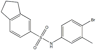 N-(4-bromo-3-methylphenyl)-2,3-dihydro-1H-indene-5-sulfonamide 结构式