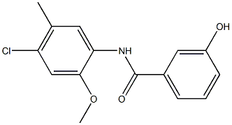 N-(4-chloro-2-methoxy-5-methylphenyl)-3-hydroxybenzamide 化学構造式