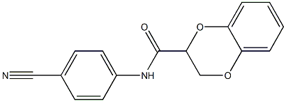 N-(4-cyanophenyl)-2,3-dihydro-1,4-benzodioxine-2-carboxamide 化学構造式