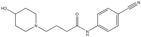 N-(4-cyanophenyl)-4-(4-hydroxypiperidin-1-yl)butanamide 化学構造式