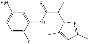 N-(5-amino-2-fluorophenyl)-2-(3,5-dimethyl-1H-pyrazol-1-yl)propanamide 化学構造式