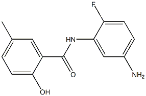 N-(5-amino-2-fluorophenyl)-2-hydroxy-5-methylbenzamide 化学構造式