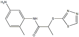 N-(5-amino-2-methylphenyl)-2-(1,3,4-thiadiazol-2-ylsulfanyl)propanamide 化学構造式