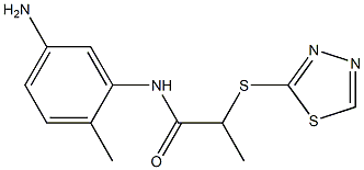 N-(5-amino-2-methylphenyl)-2-(1,3,4-thiadiazol-2-ylsulfanyl)propanamide 结构式