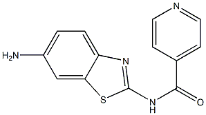 N-(6-amino-1,3-benzothiazol-2-yl)isonicotinamide 化学構造式