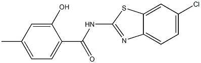 N-(6-chloro-1,3-benzothiazol-2-yl)-2-hydroxy-4-methylbenzamide Struktur