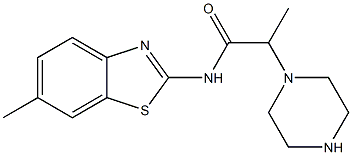 N-(6-methyl-1,3-benzothiazol-2-yl)-2-(piperazin-1-yl)propanamide Struktur