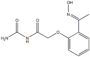 N-(aminocarbonyl)-2-{2-[(1E)-N-hydroxyethanimidoyl]phenoxy}acetamide 化学構造式