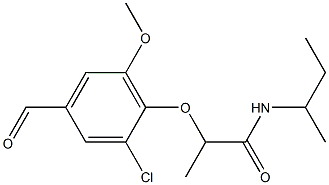 N-(butan-2-yl)-2-(2-chloro-4-formyl-6-methoxyphenoxy)propanamide Structure