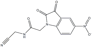 N-(cyanomethyl)-2-(5-nitro-2,3-dioxo-2,3-dihydro-1H-indol-1-yl)acetamide,,结构式