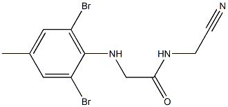 N-(cyanomethyl)-2-[(2,6-dibromo-4-methylphenyl)amino]acetamide Struktur