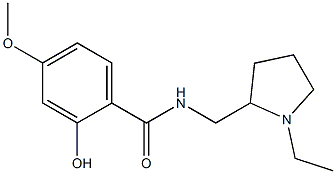 N-[(1-ethylpyrrolidin-2-yl)methyl]-2-hydroxy-4-methoxybenzamide 结构式