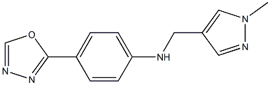 N-[(1-methyl-1H-pyrazol-4-yl)methyl]-4-(1,3,4-oxadiazol-2-yl)aniline Struktur