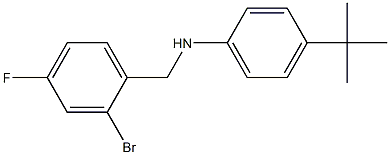 N-[(2-bromo-4-fluorophenyl)methyl]-4-tert-butylaniline Struktur