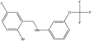 N-[(2-bromo-5-fluorophenyl)methyl]-3-(trifluoromethoxy)aniline Struktur