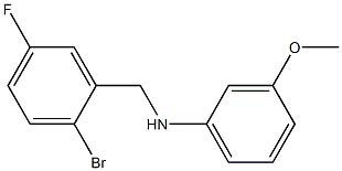 N-[(2-bromo-5-fluorophenyl)methyl]-3-methoxyaniline,,结构式